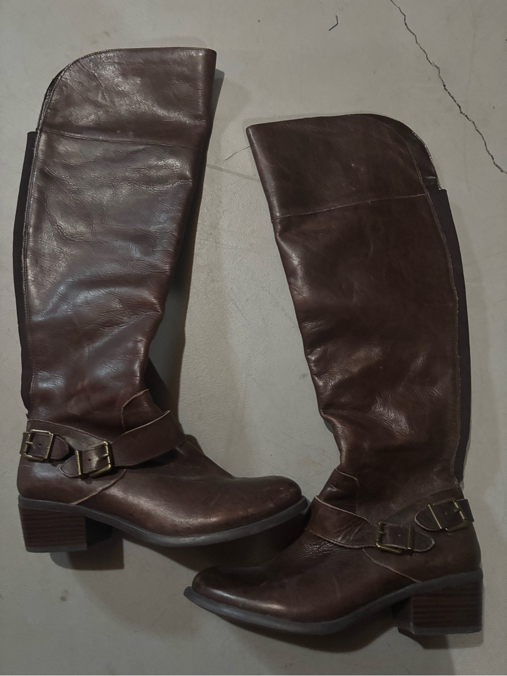 Vince Camuto Brown Leather Knee-High Heeled Boots